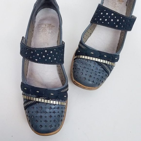 Rieker Shoes - RIEKER Key West Mary-Jane Shoes Blue Size 41